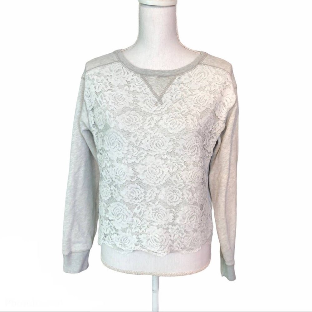 Abercrombie lace overlay sweatshirt